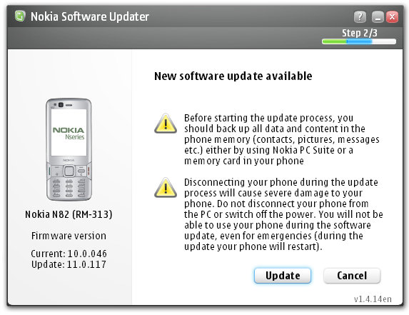 Nokia N82 first firmware update